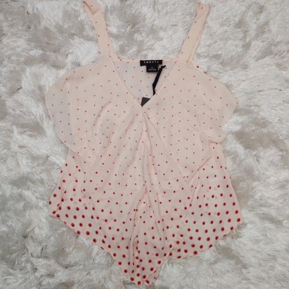 Trouvé pink peony bud dots tank sz xs - Picture 5 of 5